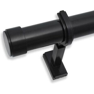 1 1/4" Non-Adjustable Luxury Curtain Rods for Windows, 10 foot, Tuxedo Black